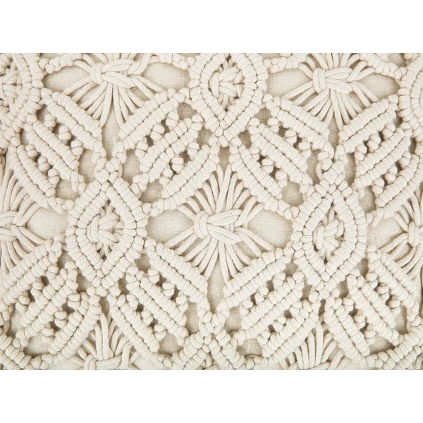 Lot de 2 coussins décoratifs ESENKOY Coton 50 x 50 cm Beige clair Motif géométrique