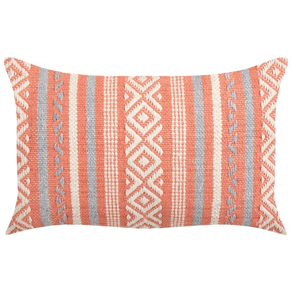 Lot de 2 coussins décoratifs INULA Coton 30 x 50 cm Orange Motif géométrique