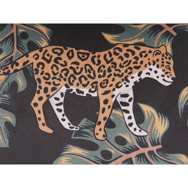 Lot de 2 coussins décoratifs KUHI Velours 45 x 45 cm Noir Motif animal