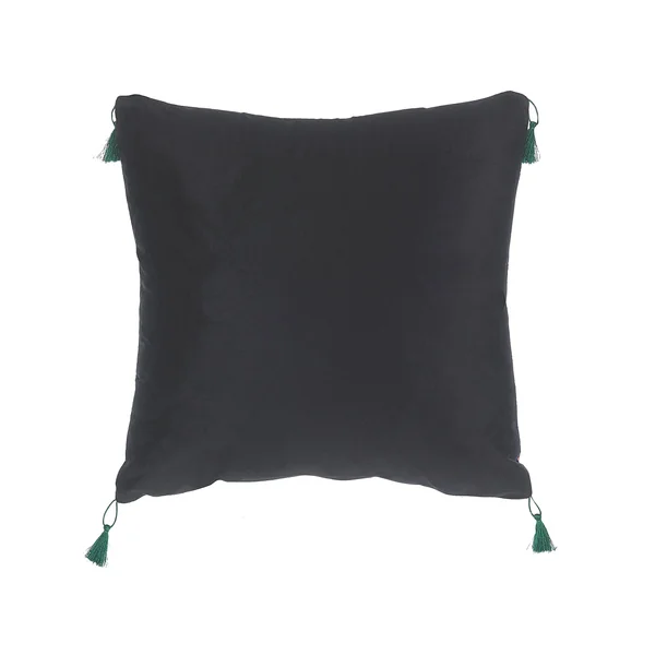 Lot de 2 coussins décoratifs KUHI Velours 45 x 45 cm Noir Motif animal