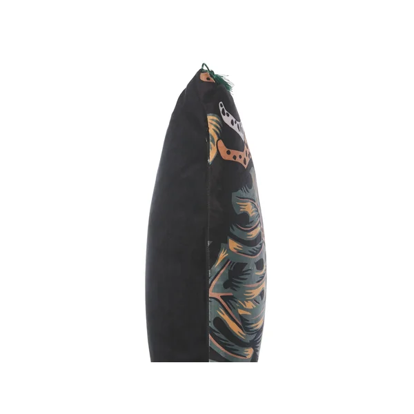 Lot de 2 coussins décoratifs KUHI Velours 45 x 45 cm Noir Motif animal
