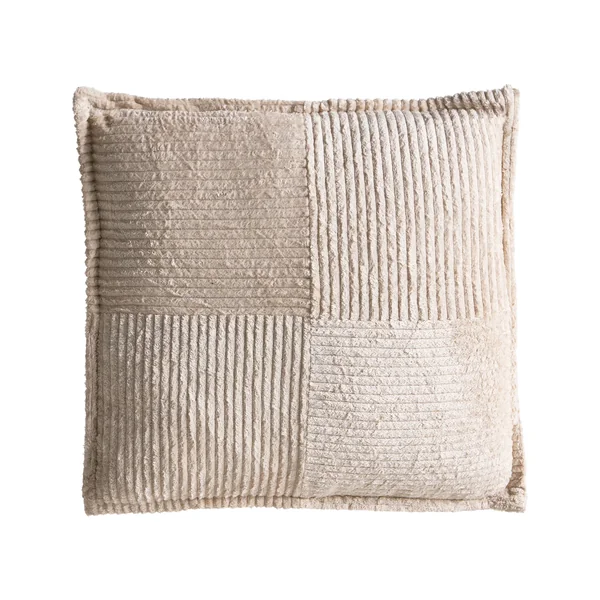 Lot de 2 coussins décoratifs MARANTA Velours côtelé 30 x 30 cm 45 x 45 cm Beige clair Unicolore