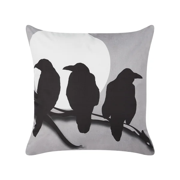 Lot de 2 coussins décoratifs ORADEA Velours 45 x 45 cm Gris Motif animal