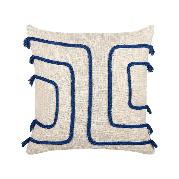 Lot de 2 coussins décoratifs PLEIONE Coton 45 x 45 cm Bleu marine Motif géométrique