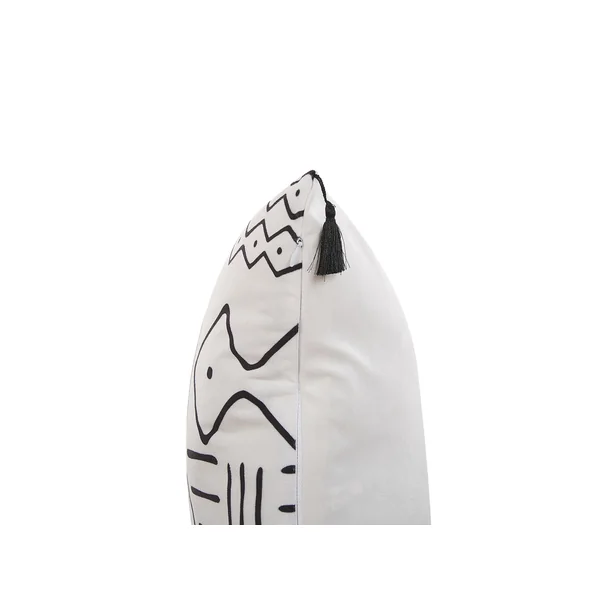 Lot de 2 coussins décoratifs SCHEFFLERA Velours 45 x 45 cm Blanc Motif géométrique