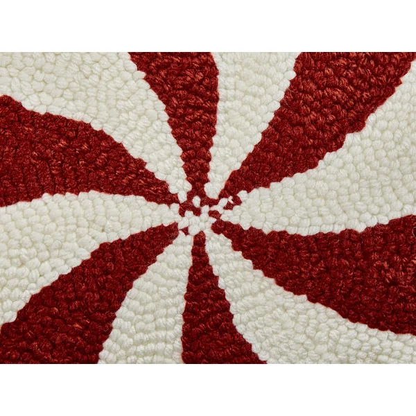 Lot de 2 coussins décoratifs SPIRAL CANDY Bouclé 35 x 58 cm Blanc Motif de Noël