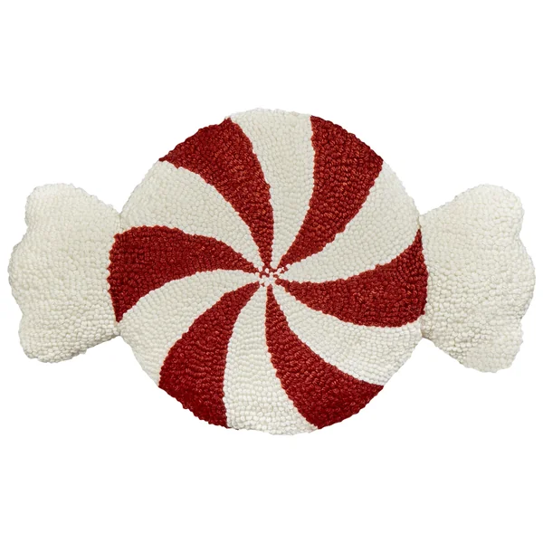 Lot de 2 coussins décoratifs SPIRAL CANDY Bouclé 35 x 58 cm Blanc Motif de Noël