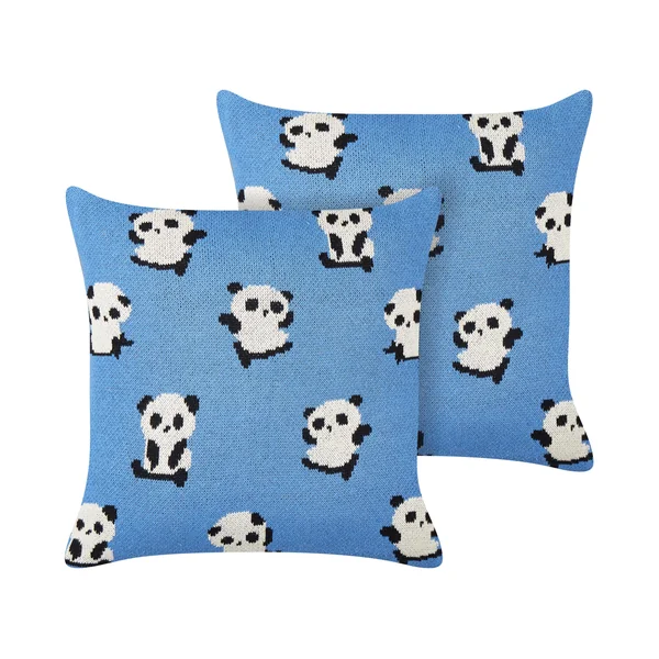 Lot de 2 coussins décoratifs TALOKAN Coton 45 x 45 cm Bleu