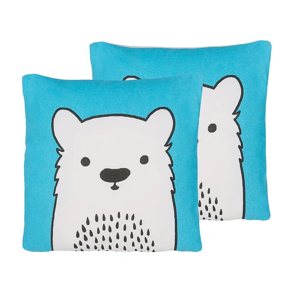 Lot de 2 coussins décoratifs WARANASI Coton 45 x 45 cm Bleu