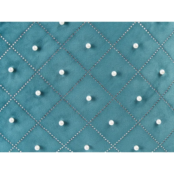 Lot de 2 coussins décoratifs YARROW Velours 45 x 45 cm Bleu paon Motif géométrique