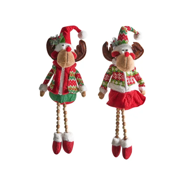 Lot de 2 décorations de Noël GEITSJOEN Renne 55/58 cm Multicolore