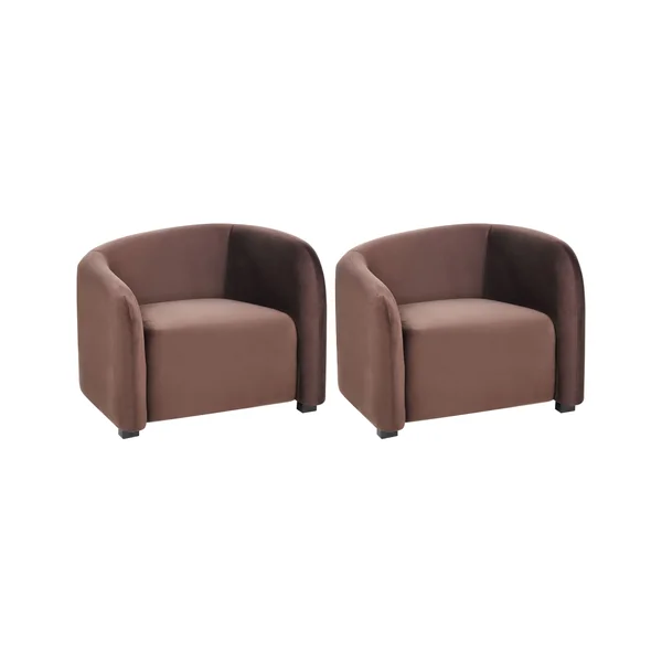 Lot de 2 fauteuils VELTADA Velours Marron foncé