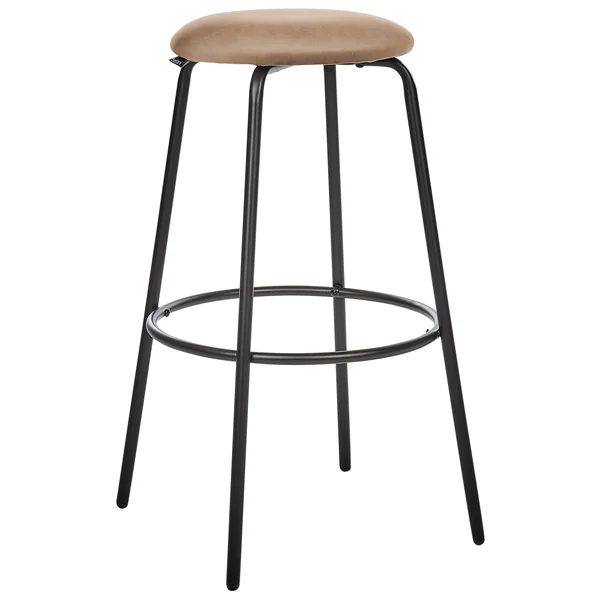 Lot de 2 tabourets de bar MORTON Velours Marron clair