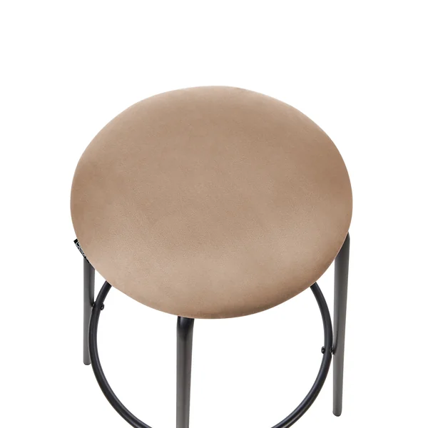 Lot de 2 tabourets de bar MORTON Velours Marron clair