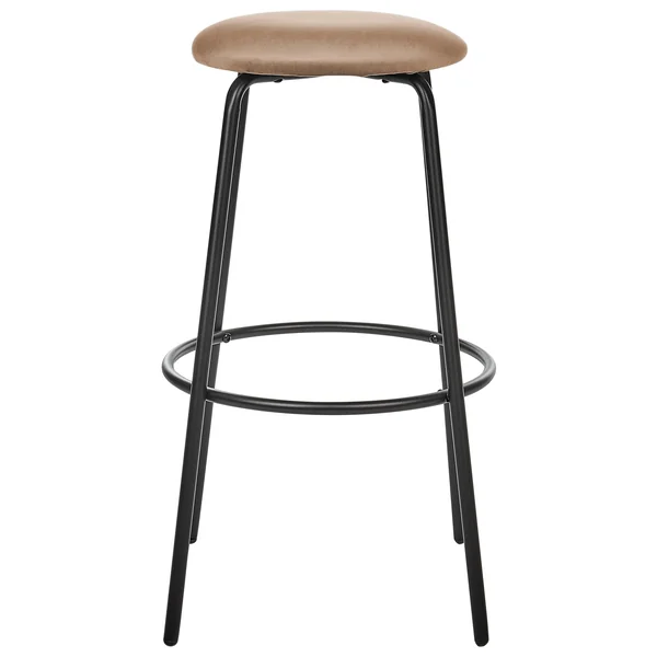 Lot de 2 tabourets de bar MORTON Velours Marron clair