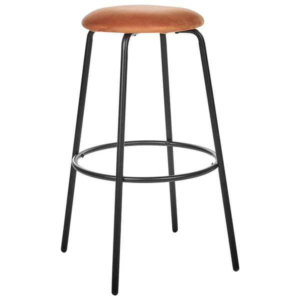 Lot de 2 tabourets de bar MORTON Velours Orange
