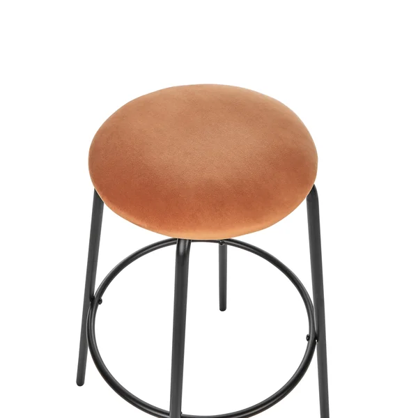 Lot de 2 tabourets de bar MORTON Velours Orange