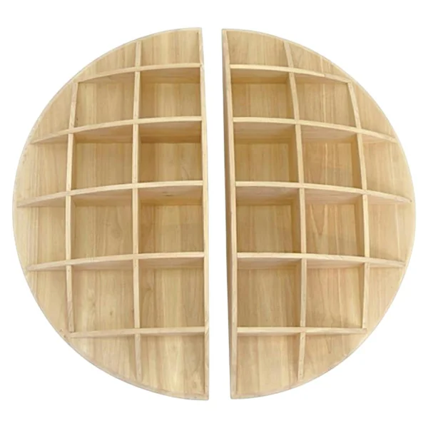 Lot de 2 étagères murales demi cercle hévéa 48,6x20x97,2cm MAORI