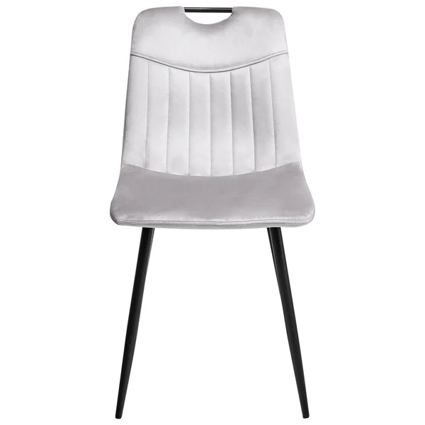 Lot de 4 chaises de salle à manger ARGYLE Velours Gris clair