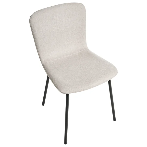 Lot de 4 chaises de salle à manger CALDWELL Tissu Beige clair