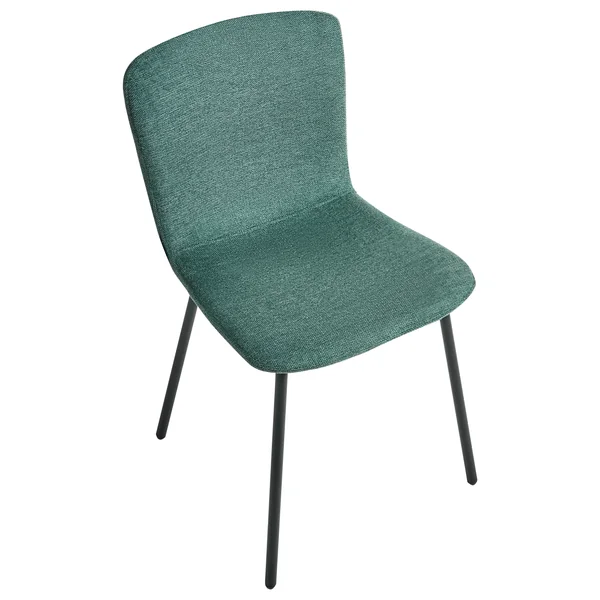 Lot de 4 chaises de salle à manger CALDWELL Tissu Vert