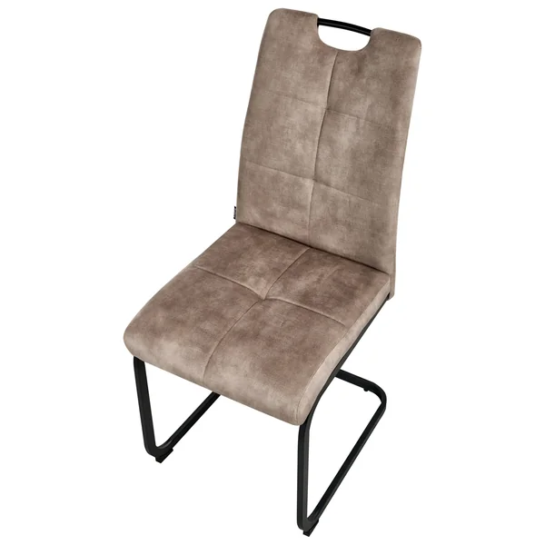 Lot de 4 chaises de salle à manger CISCO Tissu Taupe