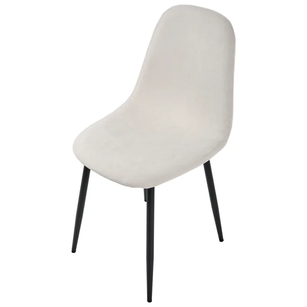 Lot de 4 chaises de salle à manger CRANDALL Tissu Beige clair