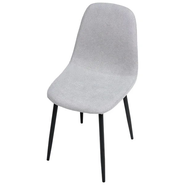 Lot de 4 chaises de salle à manger CRANDALL Tissu Gris clair