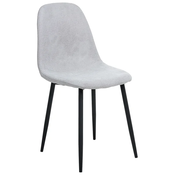 Lot de 4 chaises de salle à manger CRANDALL Tissu Gris clair