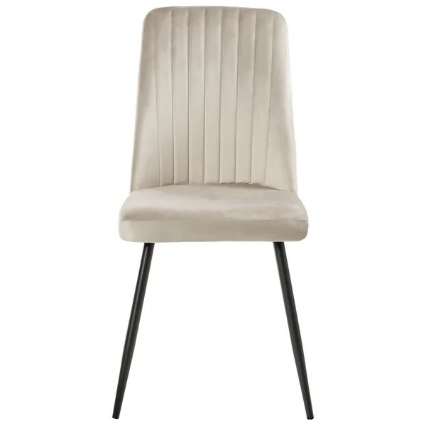 Lot de 4 chaises de salle à manger KIRBY Velours Beige