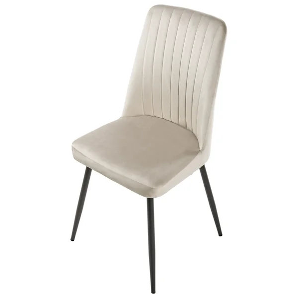 Lot de 4 chaises de salle à manger KIRBY Velours Beige