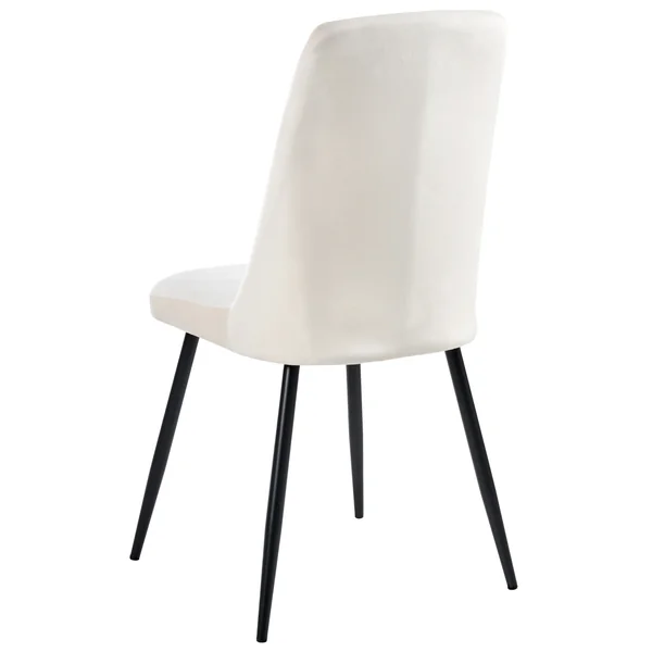 Lot de 4 chaises de salle à manger KIRBY Velours Blanc cassé