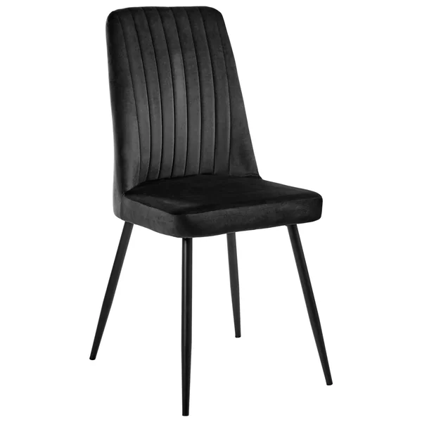 Lot de 4 chaises de salle à manger KIRBY Velours Noir