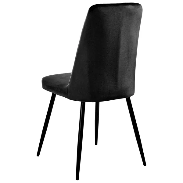 Lot de 4 chaises de salle à manger KIRBY Velours Noir