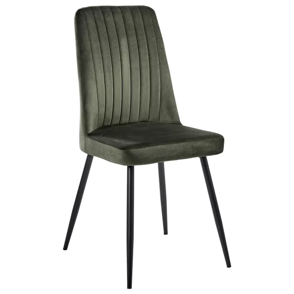 Lot de 4 chaises de salle à manger KIRBY Velours Vert foncé