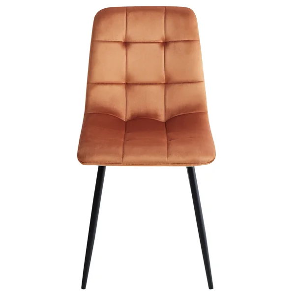 Lot de 4 chaises de salle à manger POWELL Velours Orange