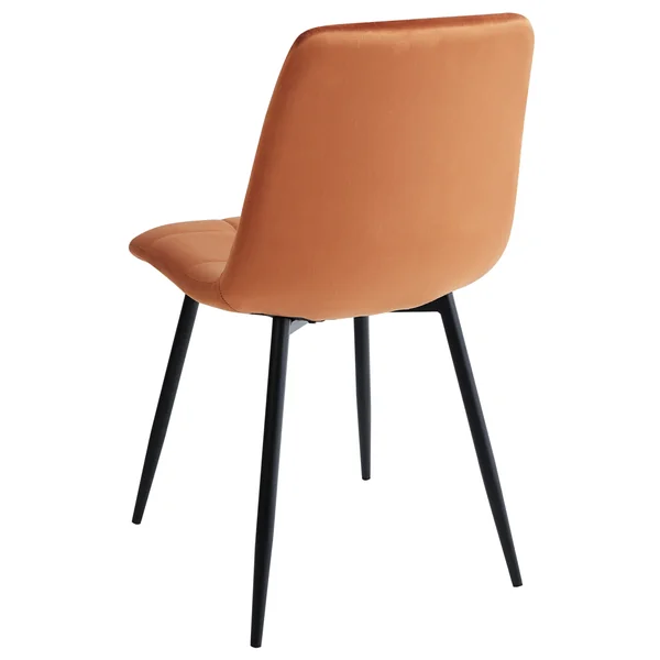 Lot de 4 chaises de salle à manger POWELL Velours Orange