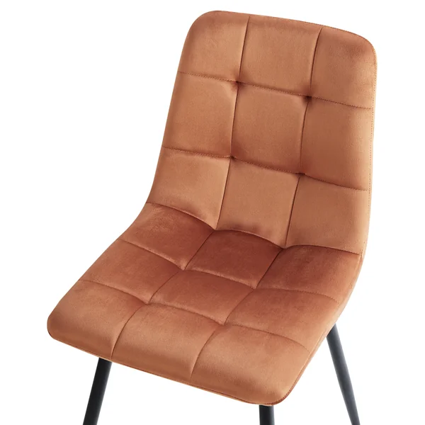 Lot de 4 chaises de salle à manger POWELL Velours Orange