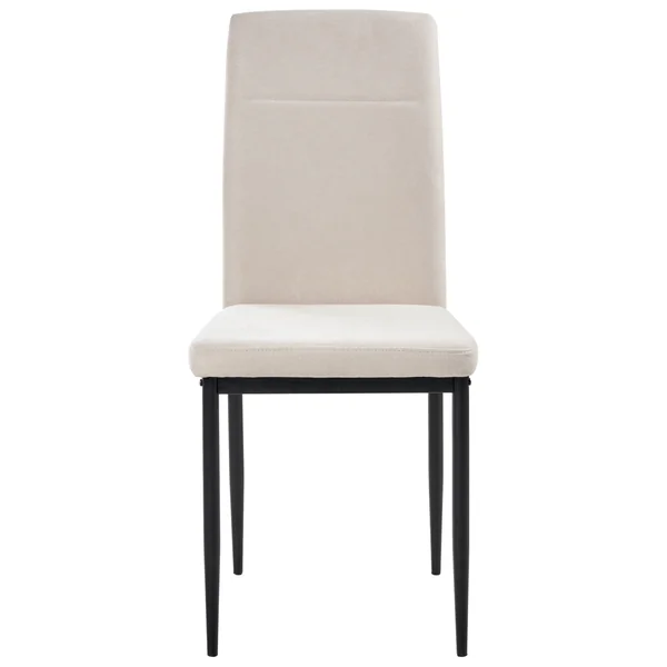 Lot de 4 chaises de salle à manger RINER Tissu Beige clair
