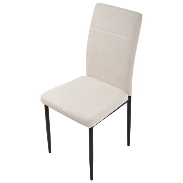 Lot de 4 chaises de salle à manger RINER Tissu Beige clair