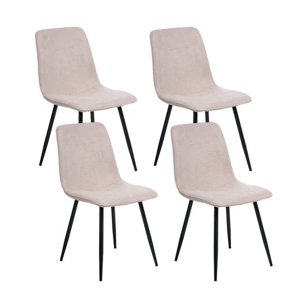 Lot de 4 chaises de salle à manger TUSCOLA Tissu Beige