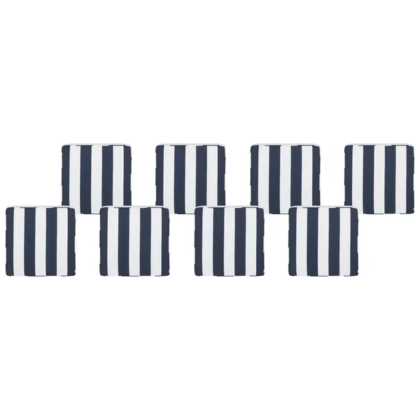 Lot de 8 coussins pour chaises de jardin SASSARI 46 x 46 cm Bleu marine