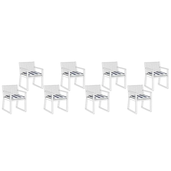 Lot de 8 coussins pour chaises de jardin SASSARI 46 x 46 cm Bleu marine