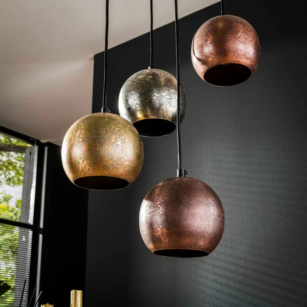 Luminaire vintage 6 lampes globes en verre RALF