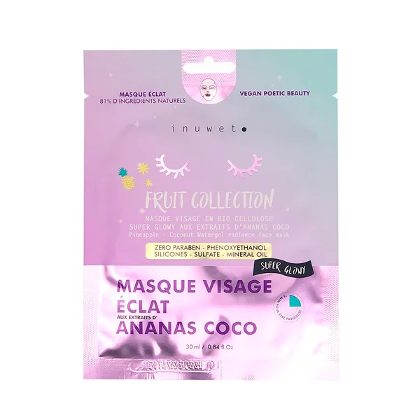Masque visage fruit collection éclat en bio cellulose