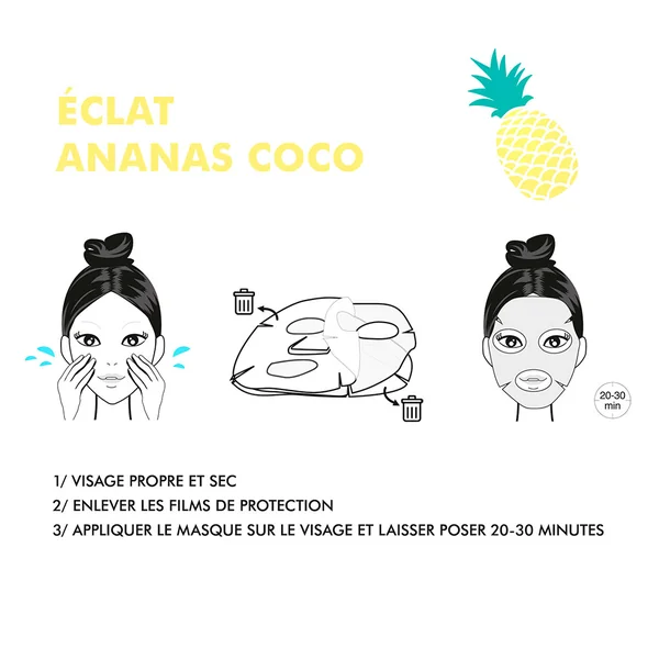 Masque visage fruit collection éclat en bio cellulose