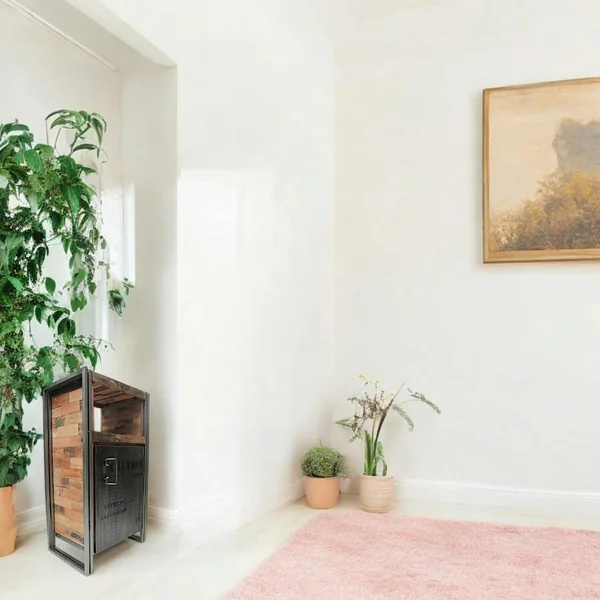 Meuble de rangement bois recyclé 1 porte 60x107 CARAVELLE