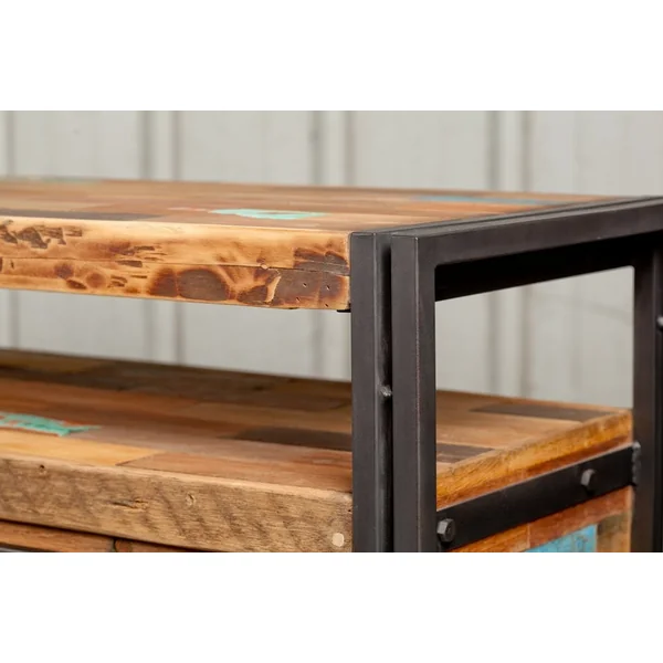 Meuble de rangement bois recyclé 1 porte 60x107 CARAVELLE
