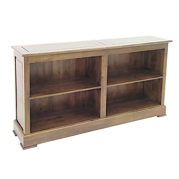Meuble TV / Bibliothèque basse Hévéa 4 niches 150x35x80cm TRADITION