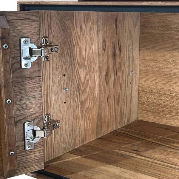 Meuble tv en bois de chêne brun et pieds obliques PALERME